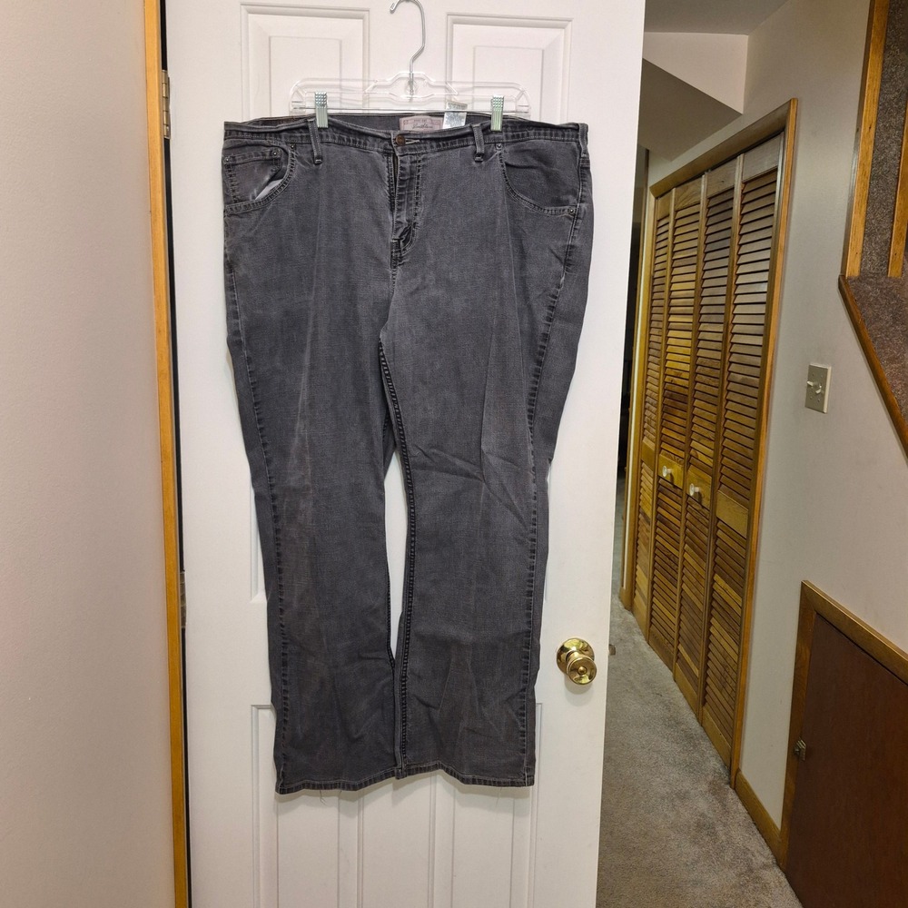 Levi Strauss Signature Gray Bootcut Jeans Womens 22W Medium Dark Wash Stretch
